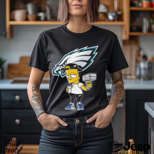 Philadelphia Eagles NFL X Bart Simpson cartoon shirt