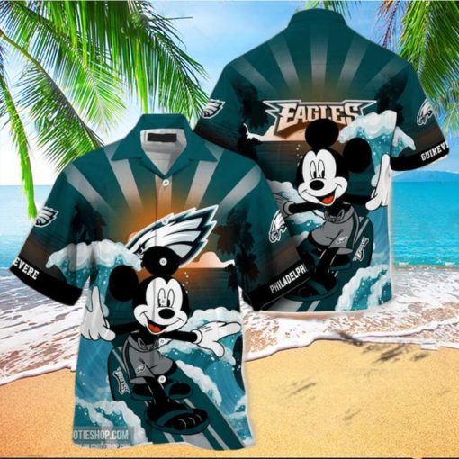 Philadelphia Eagles Nfl Custom Hawaiian Shirt   Short  T Shirt Hawaiian Pattern Print Style For Fans