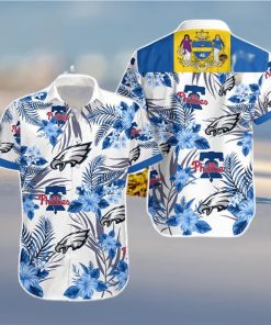 Philadelphia Eagles Phillies Tropical Summer Hawaiian Shirt