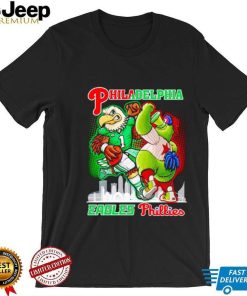 Philadelphia Eagles Phillies mascot skyline shirt