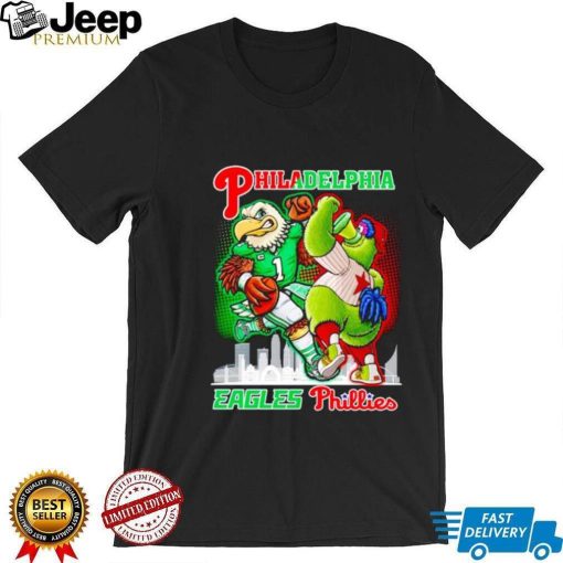 Philadelphia Eagles Phillies mascot skyline shirt