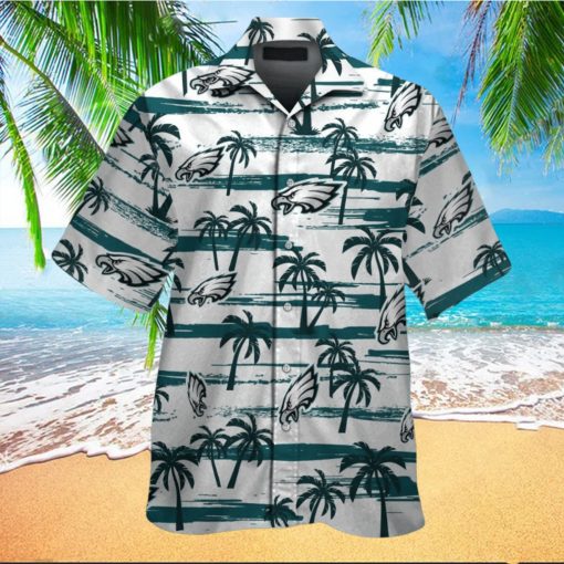 Philadelphia Eagles Short Sleeve Button Up Tropical Hawaiian Shirt