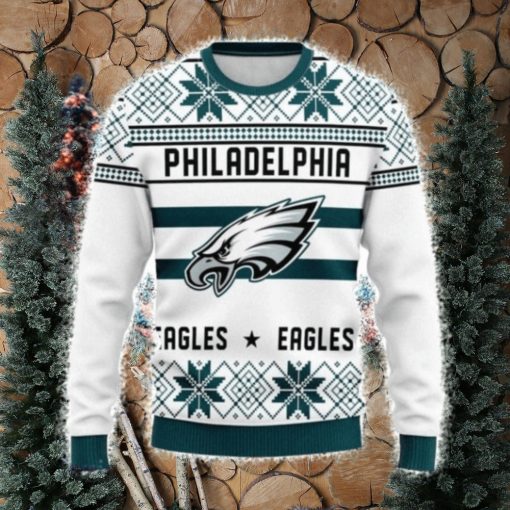 Philadelphia Eagles Snowflake Christmas Pullover Ugly Christmas Sweater 3D Gift For Fans Ugly Christmas Sweater 3D Gift For Fans