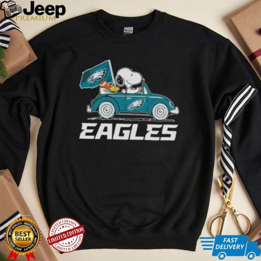 Philadelphia Eagles Super Bowl Lvii 2023 Snoopy And Woodstock Driving Car Shirt