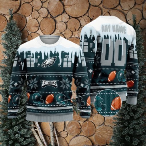 Philadelphia Eagles Woolen Christmas Ugly Sweater 3D Christmas Gifts For Fans