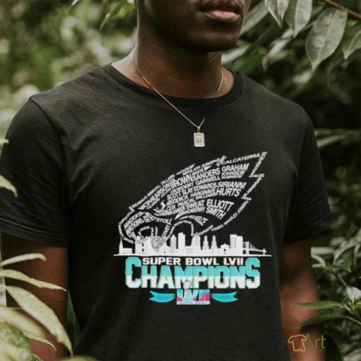 Philadelphia Eagles logo Super Bowl Lvii champions shirt