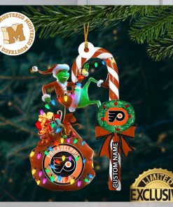 Philadelphia Flyers NHL Grinch Candy Cane Personalized Xmas Gifts Christmas Tree Decorations Ornament_16258873 1