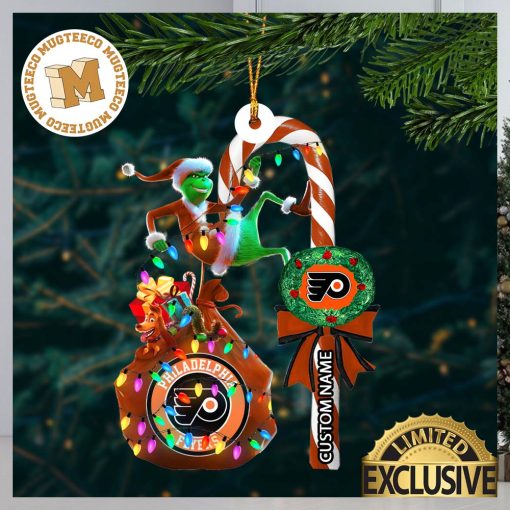 Philadelphia Flyers NHL Grinch Candy Cane Personalized Xmas Gifts Christmas Tree Decorations Ornament_16258873 1