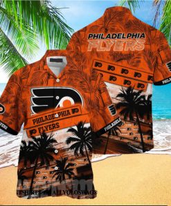 Philadelphia Flyers NHL Palm Tree Pattern Full Print Hawaiian Shirt