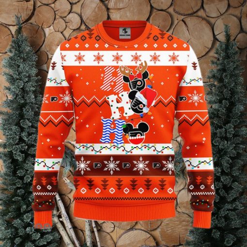 Philadelphia Flyers NHL Team HoHoHo Mickey Funny Christmas Gift Men And Women Ugly Christmas Sweater