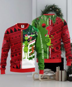 Philadelphia Phillies Grinch & Scooby doo Christmas Ugly Sweater 1