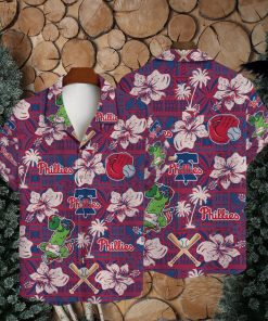 Philadelphia Phillies Hibiscus Pattern Vintage Hawaiian Shirt