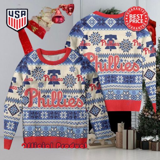 Philadelphia Phillies Logo Snowny Ugly Christmas Sweater