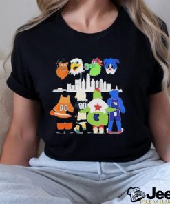 Philadelphia sports city mascots gritty swoop phillie phanatic and franklin the dog shirt