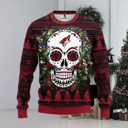 Phoenix Coyotes Skull Flower Ugly Christmas Ugly Sweater