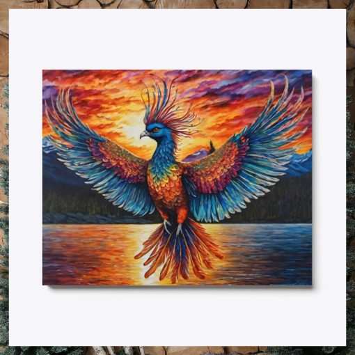 Phoenix bird during a romantic evening in Alaska Canvas