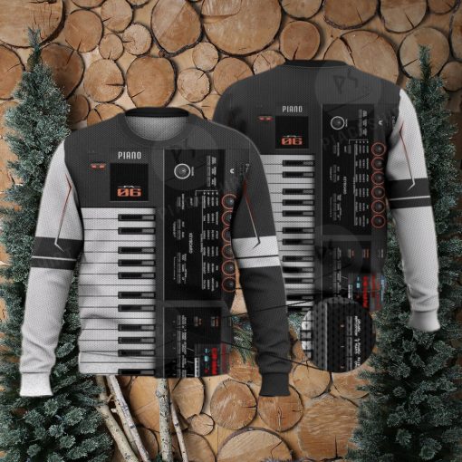 Piano Electronic Keybroad Unique Cool 3D Full Print Ugly Sweater Christmas Gift Sweater