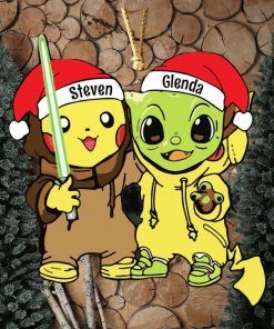 Pikachu And Baby Yoda Christmas Gifts Ornament