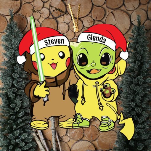 Pikachu And Baby Yoda Christmas Gifts Ornament