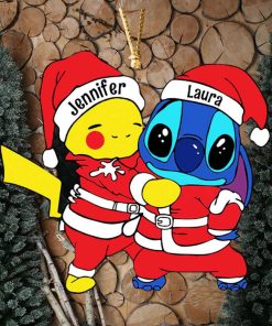 Pikachu And Stitch Christmas Gifts Ornament