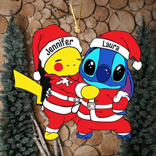 Pikachu And Stitch Christmas Gifts Ornament