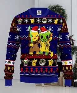 Pikachu And Yoda Blue 1 Amazing Gift Ugly Christmas 3D Sweater Christmas Gift For Men And Women