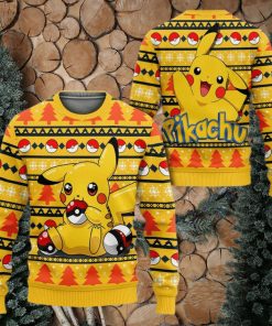 Pikachu Pikachu Anime Pikachu Xmas Pocket Monster Gift Ugly Christmas Sweater For Men And Women