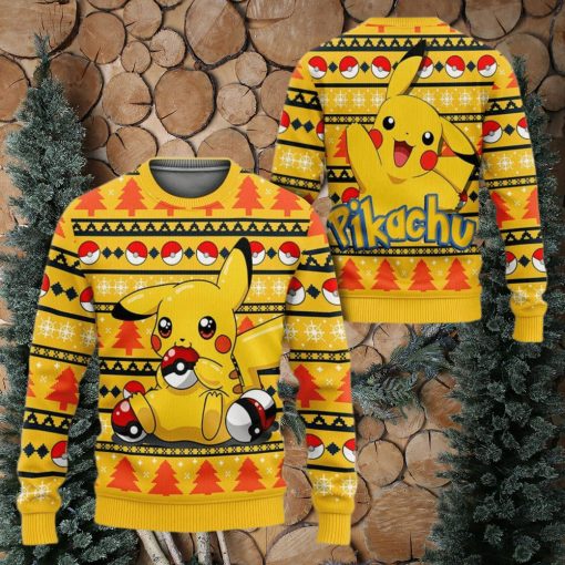 Pikachu Pikachu Anime Pikachu Xmas Pocket Monster Gift Ugly Christmas Sweater For Men And Women