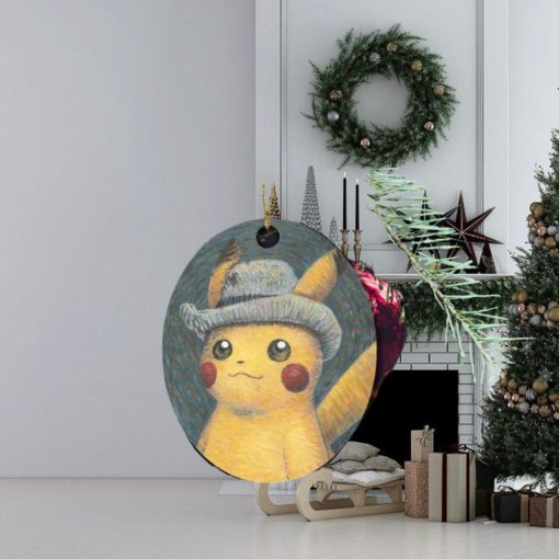 Pikachu Portrait Inspired By Van Gogh Self Portrait Poster Tree Decorations 2023 Ornament