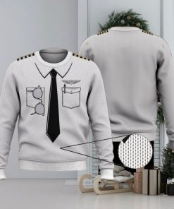 Pilot Shirt White 3D Full Print Ugly Sweater Christmas Gift Sweater