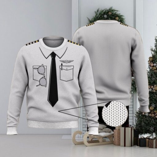 Pilot Shirt White 3D Full Print Ugly Sweater Christmas Gift Sweater