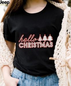 Pine tree hello Christmas T Shirt