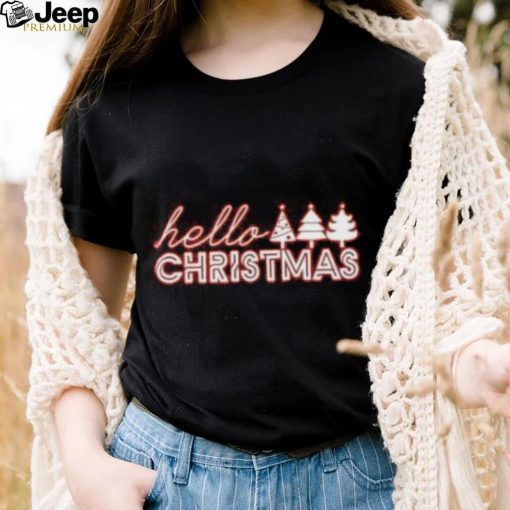 Pine tree hello Christmas T Shirt