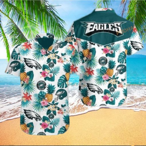 Pineapple Pattern NFL Philadelphia Eagles Funny Hawaiian Shirt