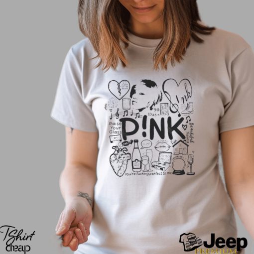 Pink Doodle Art Shirt Vintage Trustfall Album Sweatshirt with Tattoo Design