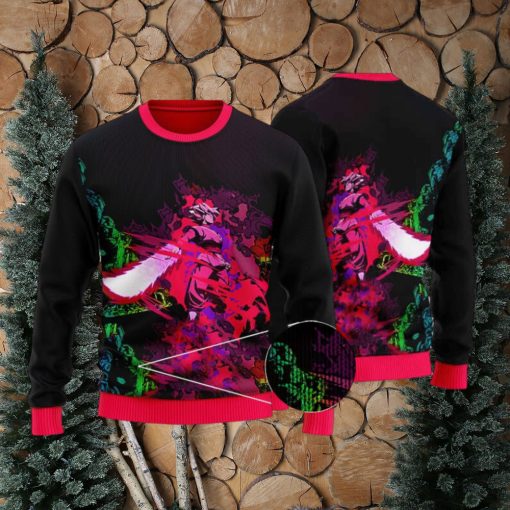 Pink Rose Goku Black Zamasu Art Ugly Xmas Sweater