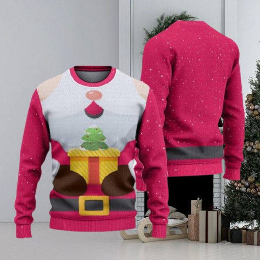 Pink Santa Claus Ugly Christmas Sweater Knitted Gift For Men And Women