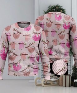 Pink Sloth Cute Funny Fashionable Family Gift 3D Full Print Ugly Sweater Christmas Gift Sweater