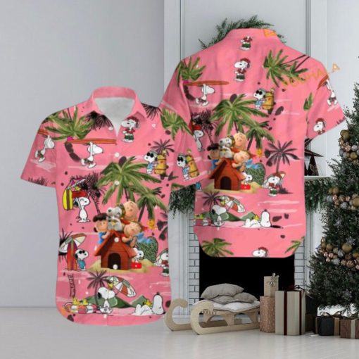 Pink Snoopy Hawaiian Shirt, Ideal Summer Beach Snoopy Present