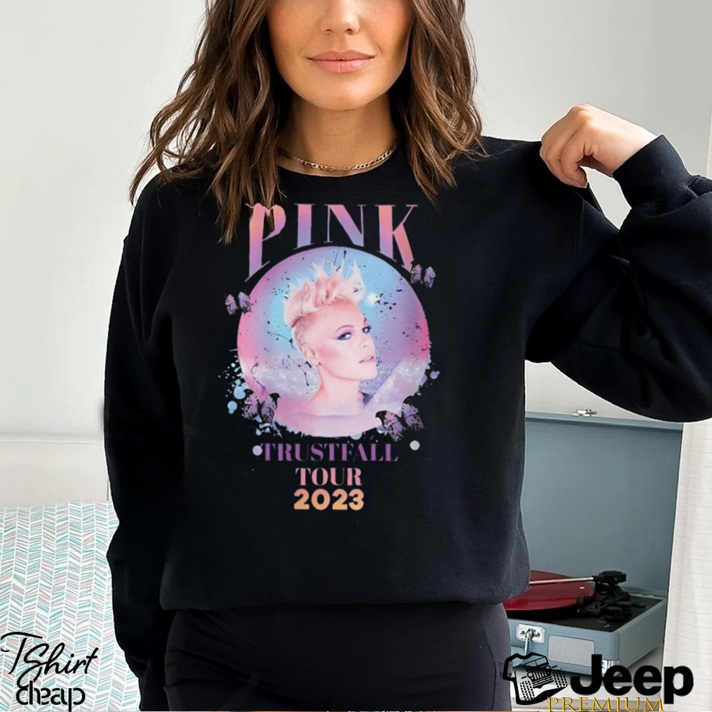 Buy Pink Singer Artist Trustfall Tour Ladies T Shirt Online in