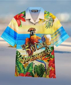 Pirate Parrot It’s Always 5 O’clock Somewhere Hawaiian Shirt