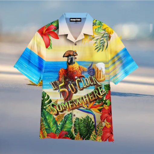 Pirate Parrot It’s Always 5 O’clock Somewhere Hawaiian Shirt