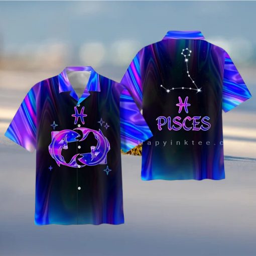 Pisces Zodiac Ultra Holo Star Summer Gift For Unisex Hawaii Shirt