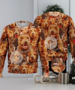 Pitbull Dog Cute Puppies For Dog Lovers 3D Full Print Ugly Sweater Christmas Gift Sweater