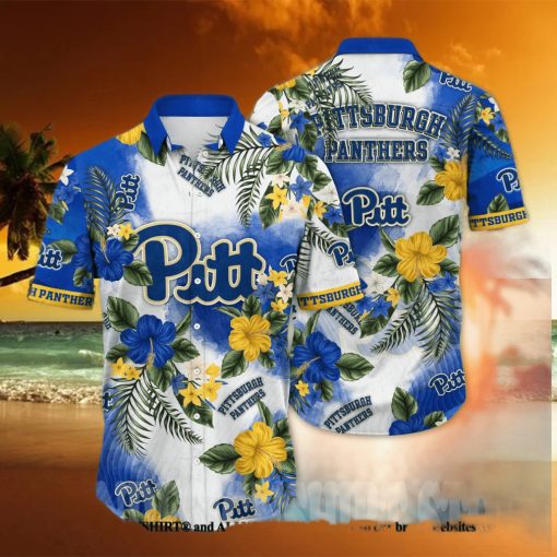 Pittsburgh Panthers NCAA Flower Classic All Over Print Hawaiian Shirt