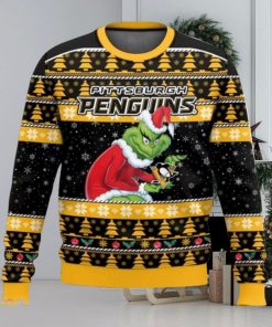 Pittsburgh Penguins Grinch Ugly Christmas Sweater Christmas Gift For Sport Fans