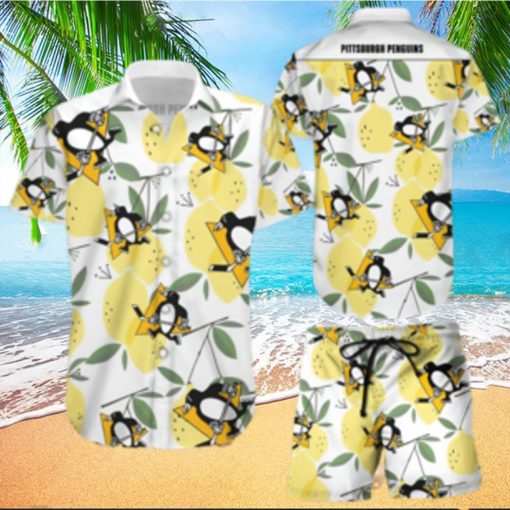 Pittsburgh Penguins Hawaiian Shorts and Shirt Summer Beach Shirt Full Over Print