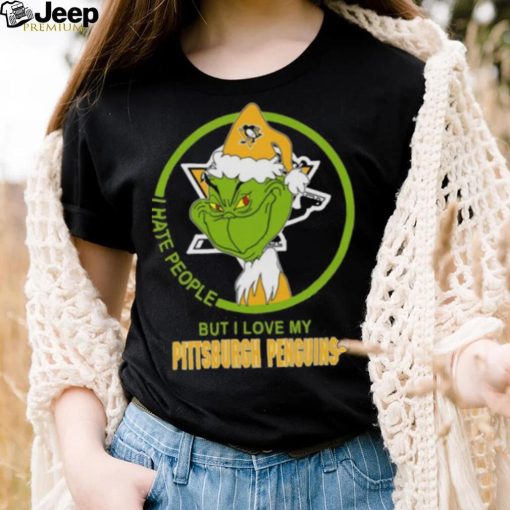 Pittsburgh Penguins NHL Christmas Grinch I Hate People But I Love My Favorite Hockey Team T Shirt