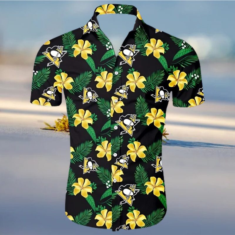 Pittsburgh Penguins NHL Hawaiian Shirt Tropical Flower
