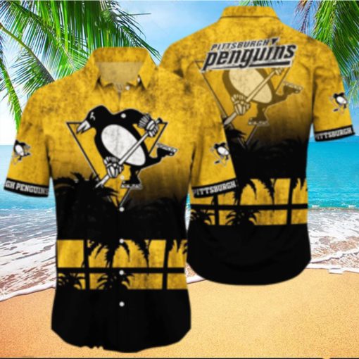Pittsburgh Penguins NHL Logo Coconut Tropical Hawaiian Shirt Beach Gift For Fans
